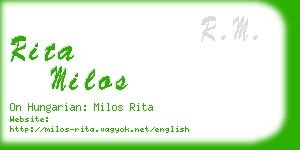 rita milos business card